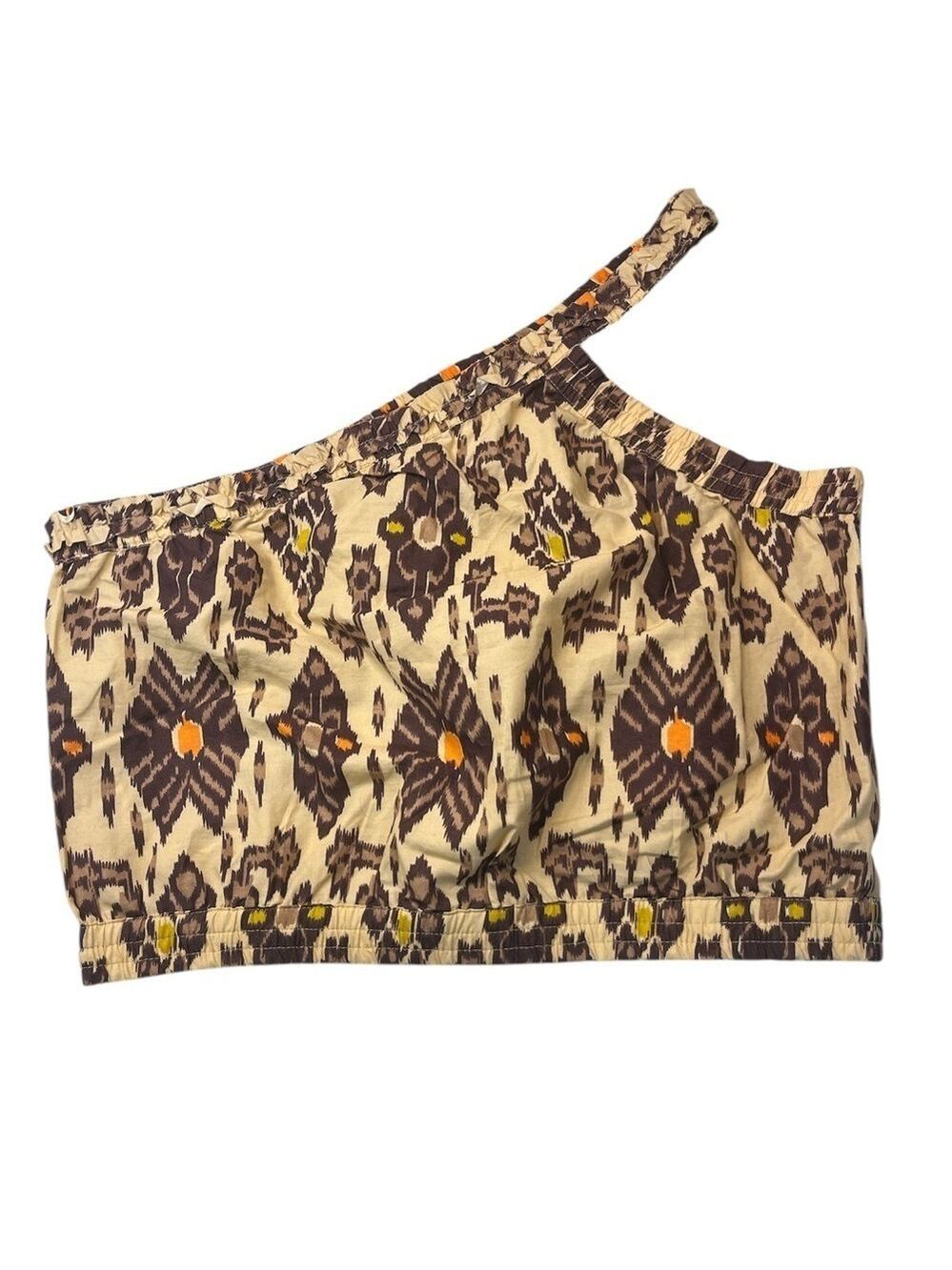 NWT Bailey 44 Brown Aztec Print One Shoulder Cropped Top, size L